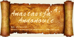 Anastasija Andonović vizit kartica